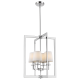 Lampa wisząca London chrom z białymi abażurami