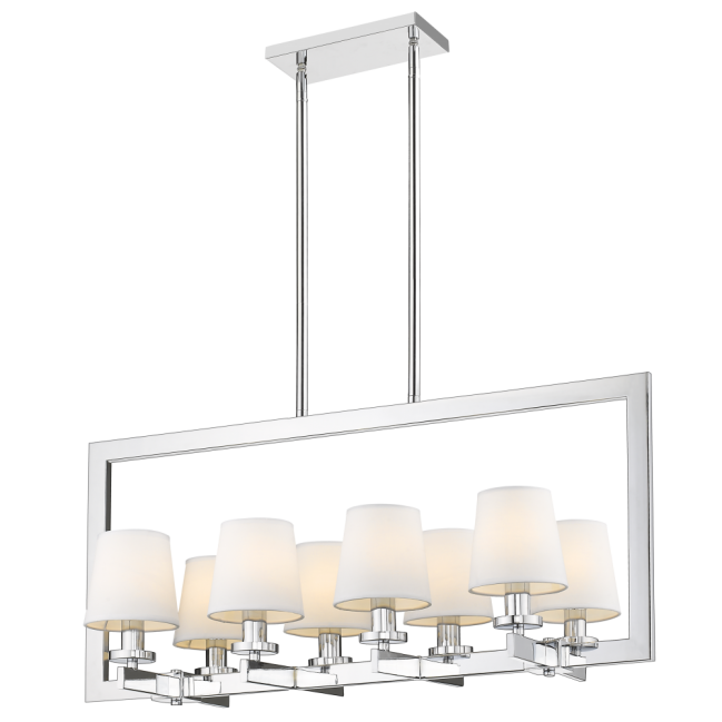 Lampa wisząca London chrom z białymi abażurami