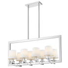Lampa wisząca London chrom z białymi abażurami
