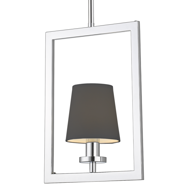 Lampa wisząca London chrom z czarnym abażurem