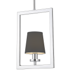 Lampa wisząca London chrom z czarnym abażurem