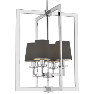 Lampa wisząca London chrom z czarnymi abażurami