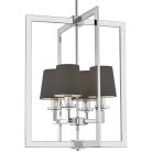 Lampa wisząca London chrom z czarnymi abażurami