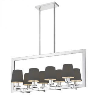 Lampa wisząca London chrom z czarnymi abażurami