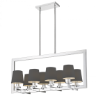 Lampa wisząca London chrom z czarnymi abażurami