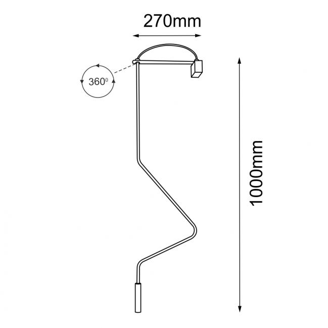 Nowoczesny kinkiet No. Vi K czarny