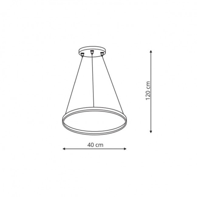 Nowoczesna lampa wisząca Ring 40 Led czarna CCT