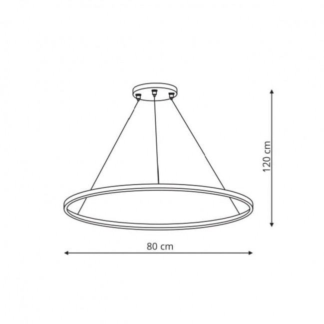 Nowoczesna lampa wisząca Ring 80 Led czarna CCT