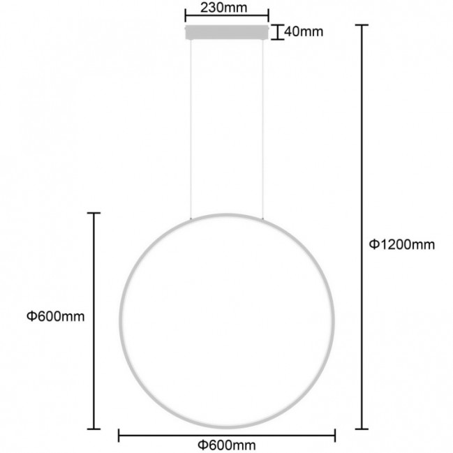 Designerska lampa wisząca Mirror 60 Led biała CCT