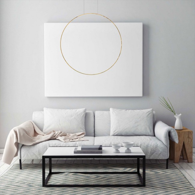 Designerska lampa wisząca Mirror 60 Led złota CCT