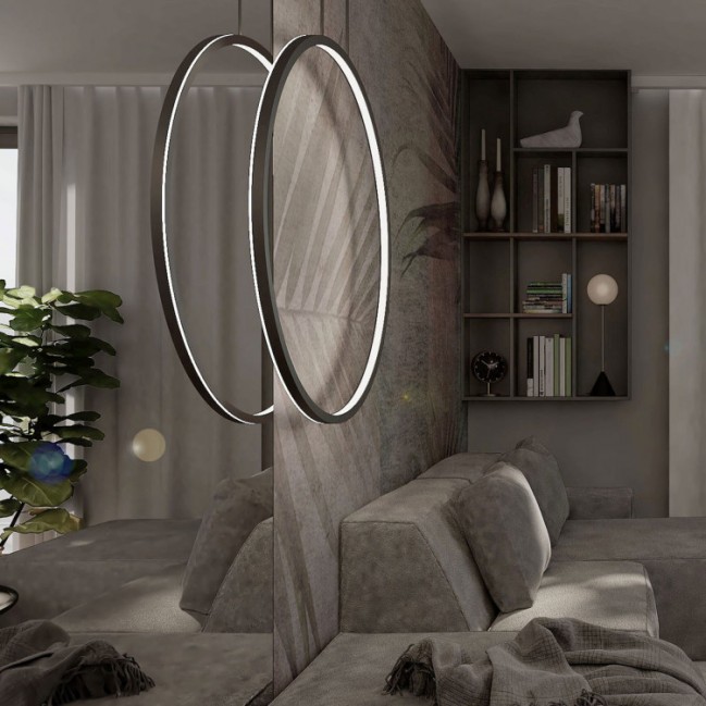 Designerska lampa wisząca Mirror 90 Led czarna CCT
