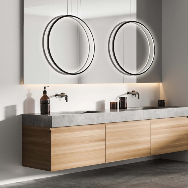 Designerska lampa wisząca Mirror 90 Led czarna CCT