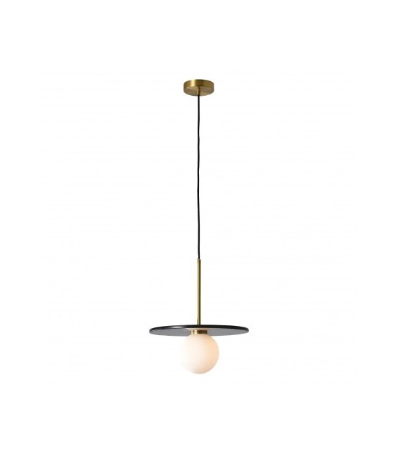 Lampa wisząca Bilo III ze szkła i czarnego marmuru