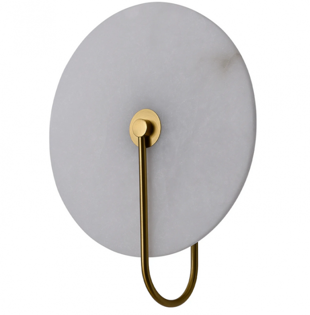 Kinkiet Cyntia z kloszem z białego marmuru