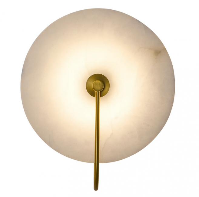 Kinkiet Cyntia z kloszem z białego marmuru