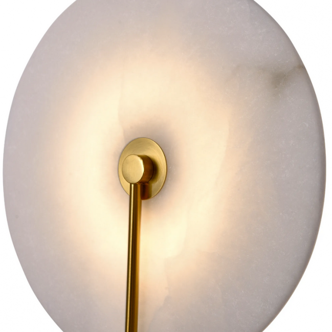 Kinkiet Cyntia z kloszem z białego marmuru