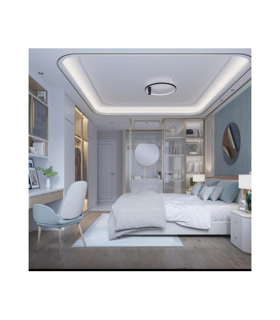 Nowoczesny plafon Ringa L Led czarny CCT