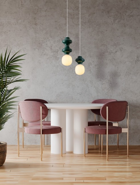 Lampa wisząca Clio ze szkła i ceramiki w kolorze biało zielonym