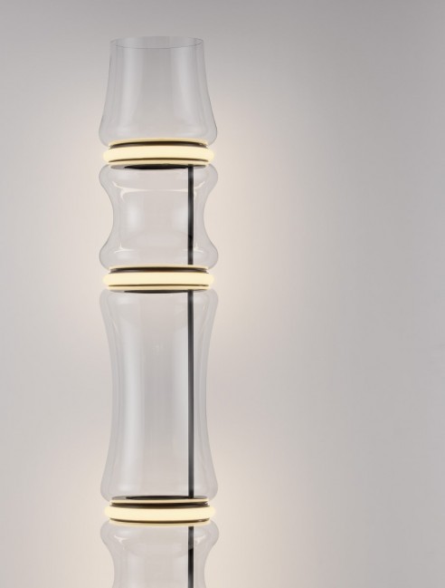 Designerska lampa podłogowa Anapnoe Led metal szkło - ściemnialna