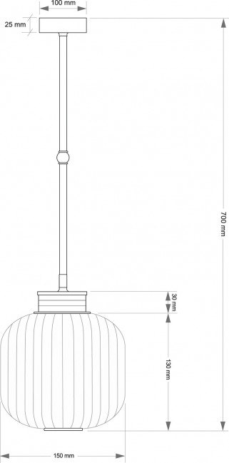 Lampa wisząca Alba - mosiądz patynowany z kloszem z białego ryflowanego szkła
