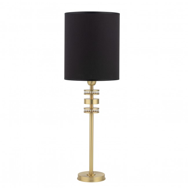 Lampa stołowa Adria z mosiądzu w kolorze złotym z czarnym abażurem