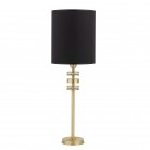 Lampa stołowa Adria z mosiądzu w kolorze złotym z czarnym abażurem