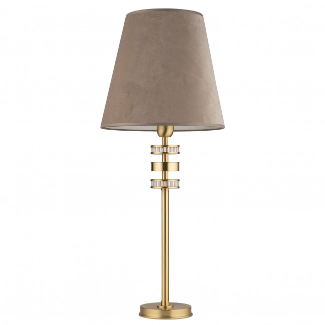 Lampa stołowa Adria z mosiądzu w kolorze złotym z beżowym abażurem