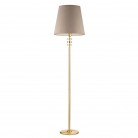 Lampa podłogowa Adria z mosiądzu w kolorze złotym z beżowym abażurem