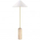 Lampa podłogowa Loxley złota z białym abażurem