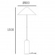 Lampa podłogowa Loxley złota z białym abażurem