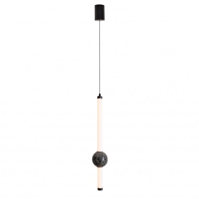 Lampa wisząca Verdes Led czarna - kamień naturany