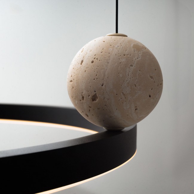 Designerska lampa wisząca Solaris Led w kolorze czarnym