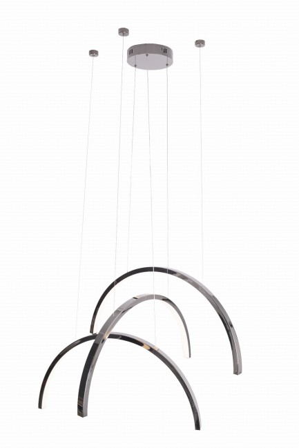 Nowoczesna lampa wisząca Trio Arc 3 Led w kolorze czarny chrom
