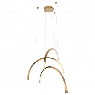 Nowoczesna lampa wisząca Trio Arc 3 Led w kolorze złoty szczotkowany