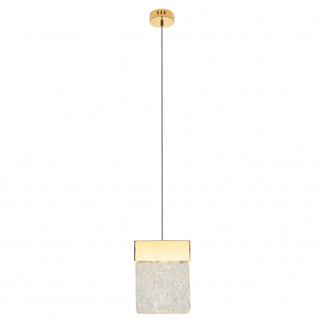 Lampa wisząca Vetro Led w kolorze złotym - ściemnialna
