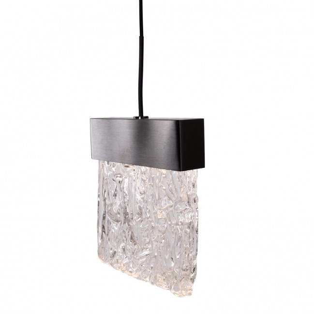 Lampa wisząca Vetro Led w kolorze czarny szczotkowany - ściemnialna