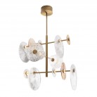 Lampa wisząca Allure Led w kolorze złoty mat z kloszami z ryflowanego szkła