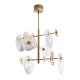 Lampa wisząca Allure Led w kolorze złoty mat z kloszami z ryflowanego szkła