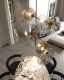 Lampa wisząca Allure Led w kolorze złoty mat z kloszami z ryflowanego szkła