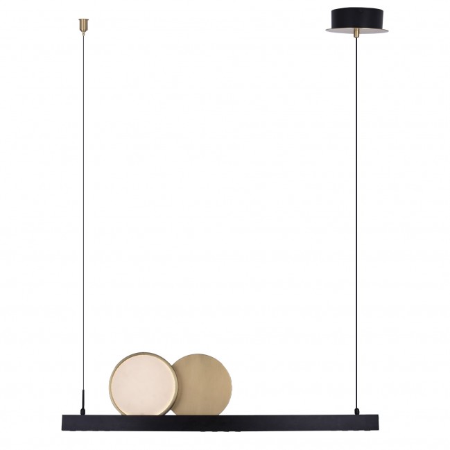 Designerska lampa wisząca Momo Led w kolorze czarno złotym