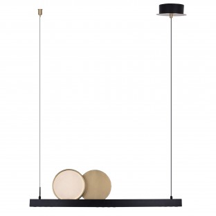 Designerska lampa wisząca Momo Led w kolorze czarno złotym