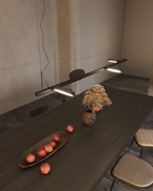 Nowoczesna lampa wisząca Ibiza 4 Led w kolorze czarnym