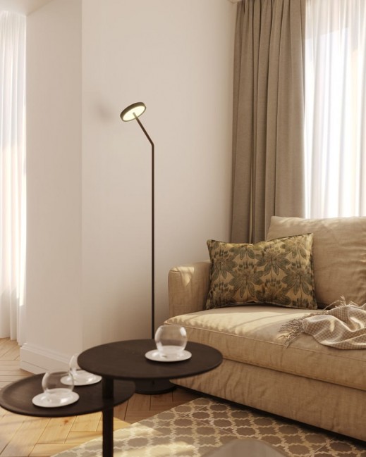 Nowoczesna lampa podłogowa Ibiza Led w kolorze czarnym