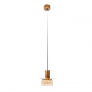 Lampa wisząca Signature Led w kolorze mosiądzu ze szklanym kloszem