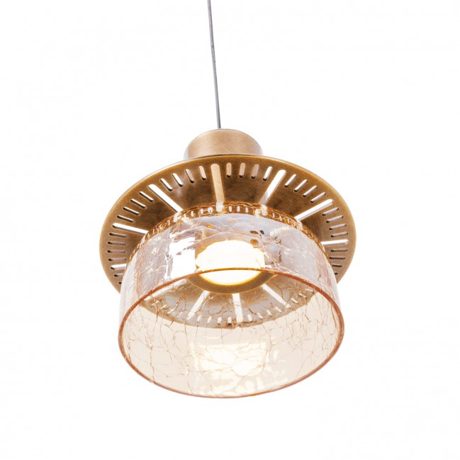 Lampa wisząca Signature Led w kolorze mosiądzu ze szklanym kloszem