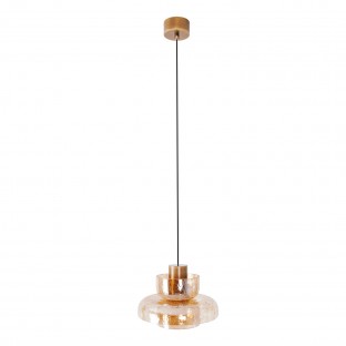 Lampa wisząca Signature Led w kolorze mosiądzu ze szklanym kloszem