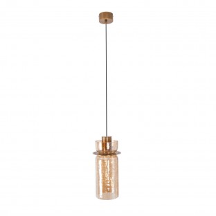 Lampa wisząca Signature Led w kolorze mosiądzu ze szklanym kloszem