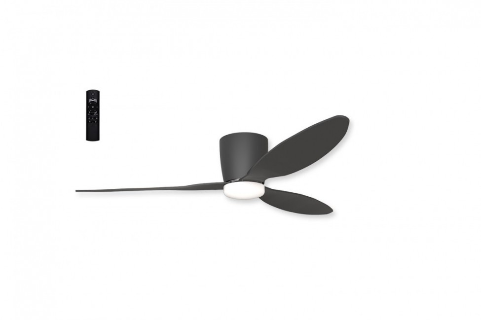 Lampa z wentylatorem Veneti Led czarna CCT + Remote Control