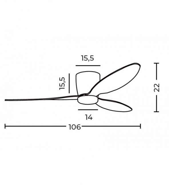 Lampa z wentylatorem Veneti Led czarna CCT + Remote Control
