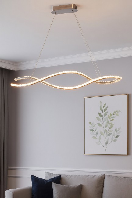 Lampa wisząca Spark Waves 150 Led złota CCT Dimm + Remote Control